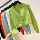 Women’s Short Long Sleeve V-Neck Cardigan