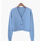 Women’s Short Long Sleeve V-Neck Cardigan