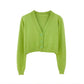 Women’s Short Long Sleeve V-Neck Cardigan