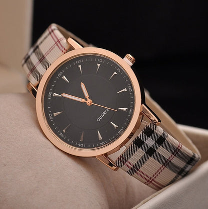 New Brand Luxury Fashion Quartz Ladies Watch Plaid Clock Rose Gold Dial Dress Casual Wristwatch relogio feminino Women Watches