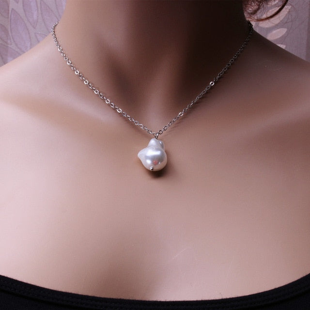 Women's  2 Layers Pearls Geometric Pendants Necklaces