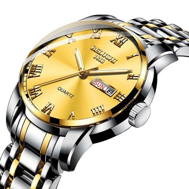 Men's Stainless Steel Luminous Quartz Watch