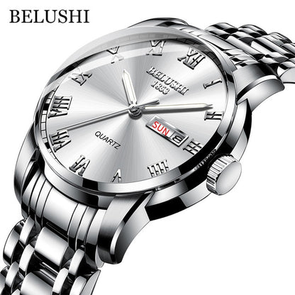 Men's Stainless Steel Luminous Quartz Watch