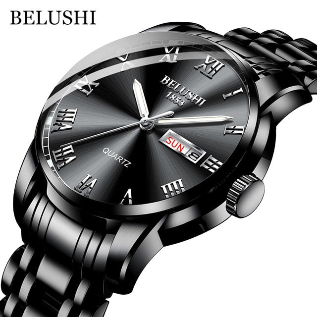 Men's Stainless Steel Luminous Quartz Watch