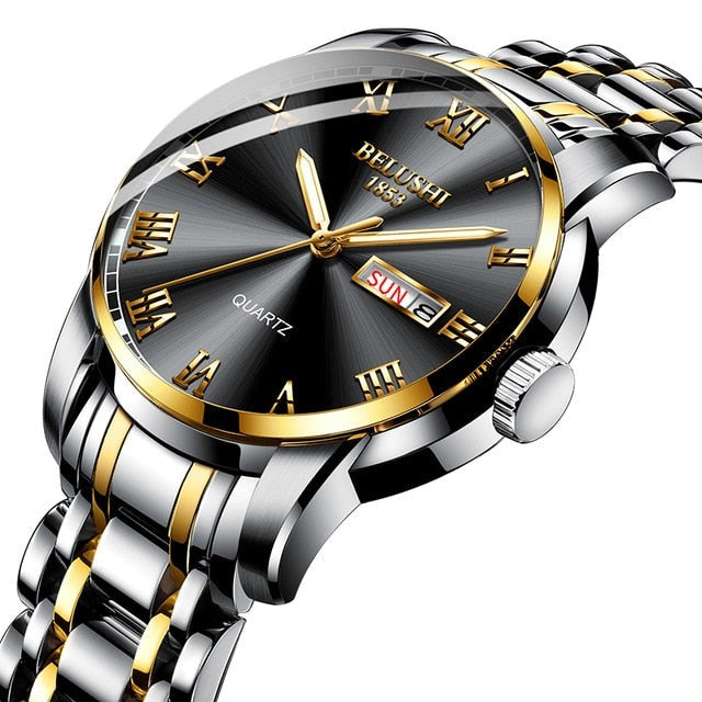 Men's Stainless Steel Luminous Quartz Watch