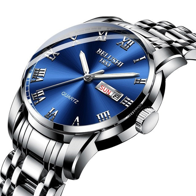 Men's Stainless Steel Luminous Quartz Watch