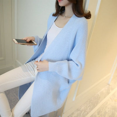 2020 Long Cardigan Women Sweater Autumn Winter Bat Sleeve Knitted Sweater Plus Size Jacket Loose Ladies Sweaters Cardigans 3XL.