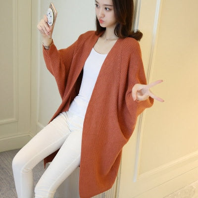 2020 Long Cardigan Women Sweater Autumn Winter Bat Sleeve Knitted Sweater Plus Size Jacket Loose Ladies Sweaters Cardigans 3XL.