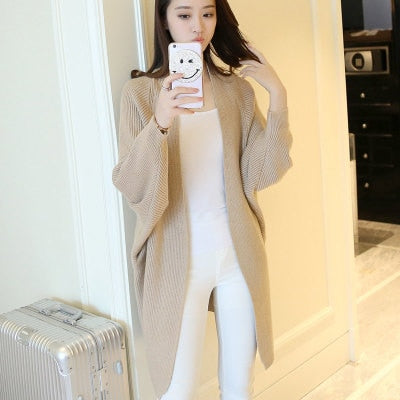 2020 Long Cardigan Women Sweater Autumn Winter Bat Sleeve Knitted Sweater Plus Size Jacket Loose Ladies Sweaters Cardigans 3XL.