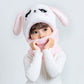 Winter Children Hat Plus Fleece Kids Caps Cartoon Hat For Girls Boys Scarf Thicken Cap Newborn Photography Baby Stuff