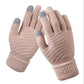 Women Winter Touch Screen Gloves Thicken Warm Knitted Stretch Gloves Imitation Wool Full Finger Outdoor Skiing Gloves