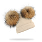 Winter Kids Girl’s Natural Raccoon Fur Hat And Scarf