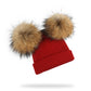 Winter Kids Girl’s Natural Raccoon Fur Hat And Scarf