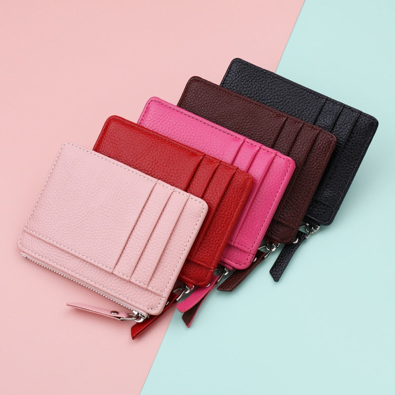 1PC Small Wallet Credit Multi-Card Holders Package Fashion PU Function Zipper Ultra-Thin Organizer Case Student Women Coin Purse.