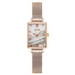 Gaiety Women’s Fashion Quartz Watch Bracelet Set Green Dial Luxury Women Watches Simple Rose Gold Mesh Ladies Watch