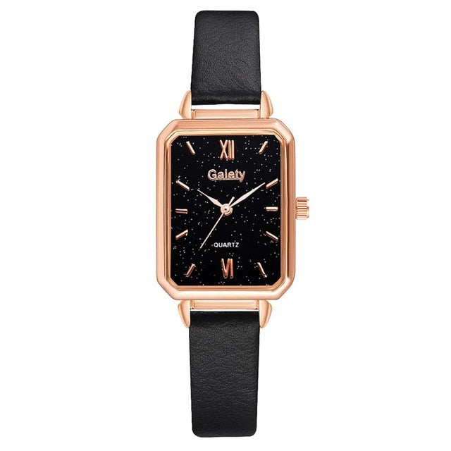 Gaiety Women’s Fashion Quartz Watch Bracelet Set Green Dial Luxury Women Watches Simple Rose Gold Mesh Ladies Watch