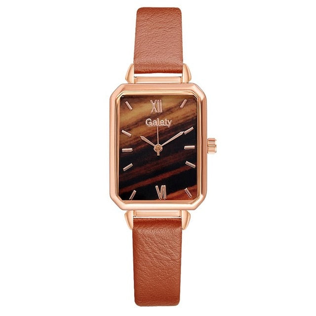 Gaiety Women’s Fashion Quartz Watch Bracelet Set Green Dial Luxury Women Watches Simple Rose Gold Mesh Ladies Watch