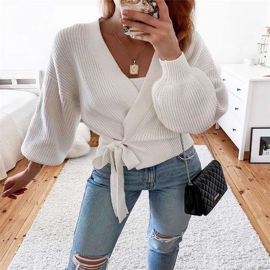 Woman Sweaters Cardigan Autumn Winter Long Sleeve Loose Knitwear Lace Up Warm Tunic Casual Sweaters Streetwear Casual Clothes.