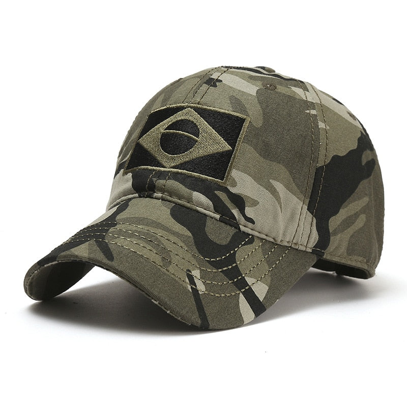 Men's Army Camouflage Brazil Flag Cap