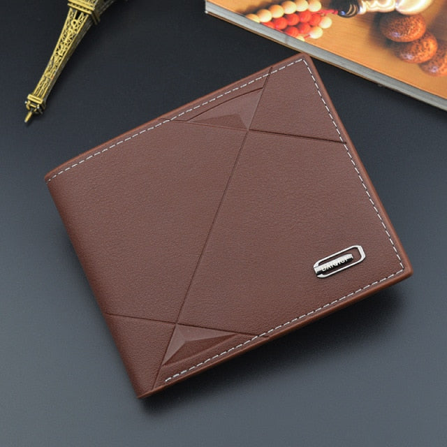 2021 New Mens Wallet Short Multi-card Coin Purse Fashion Casual Wallet Male Youth Thin Three-fold Horizontal Soft Wallet Men PU.