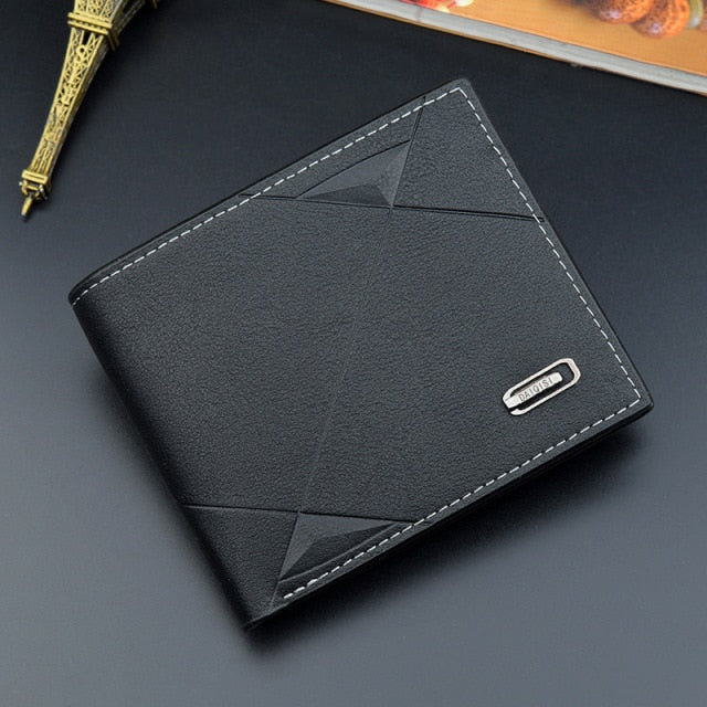 2021 New Mens Wallet Short Multi-card Coin Purse Fashion Casual Wallet Male Youth Thin Three-fold Horizontal Soft Wallet Men PU.