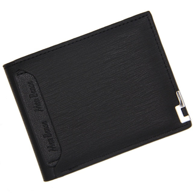 2021 New Mens Wallet Short Multi-card Coin Purse Fashion Casual Wallet Male Youth Thin Three-fold Horizontal Soft Wallet Men PU.