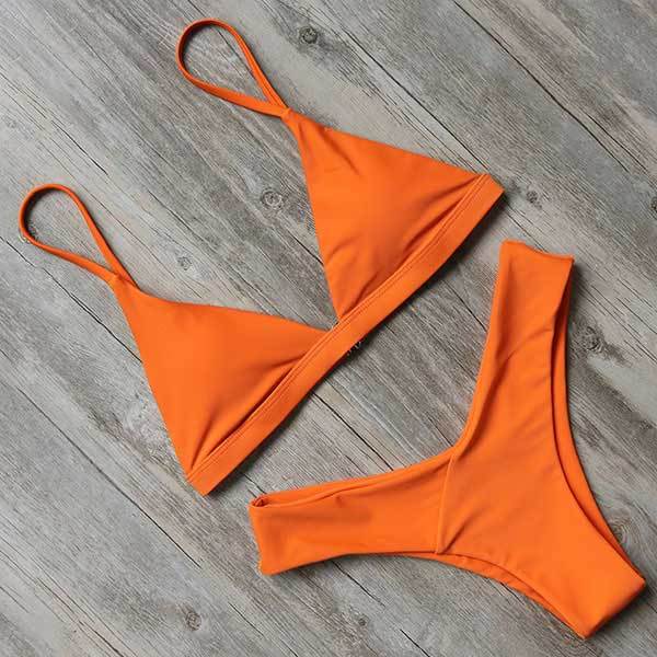 Women's Push Up Halter Bandage Bathing Bikini