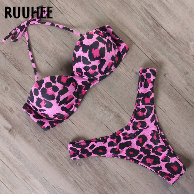 Women’s Leopard Brazilian Bikini Set