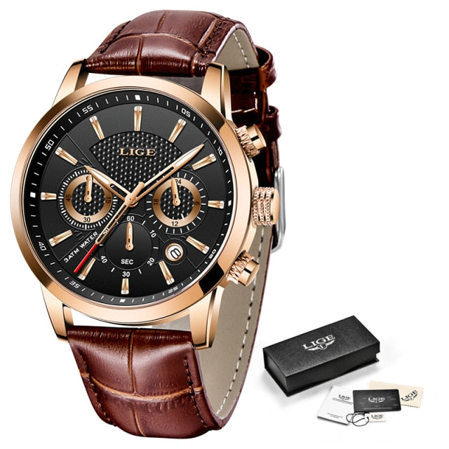 Men’s Casual Leather Chronograph Watch