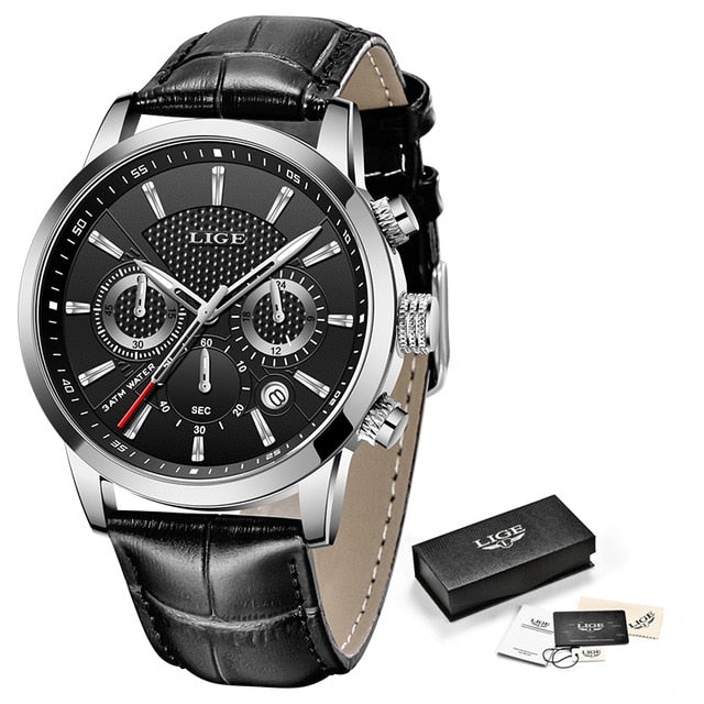 Men’s Casual Leather Chronograph Watch