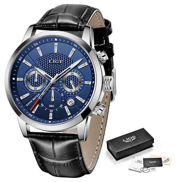 Men’s Casual Leather Chronograph Watch