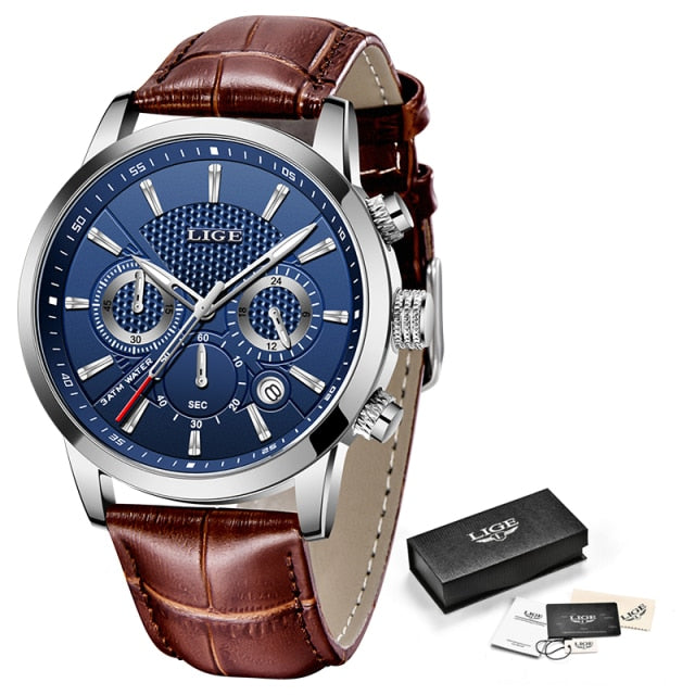 Men’s Casual Leather Chronograph Watch