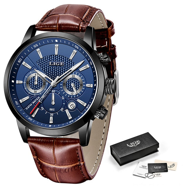 Men’s Casual Leather Chronograph Watch