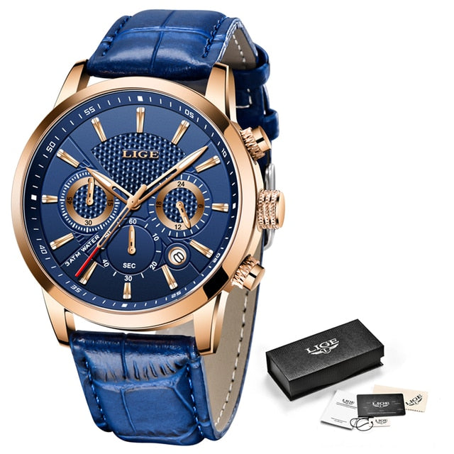 Men’s Casual Leather Chronograph Watch