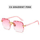 Women's Summer Red Rimless Sunglasses