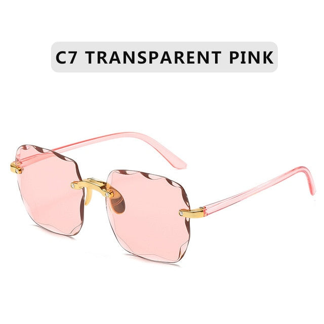 Women's Summer Red Rimless Sunglasses