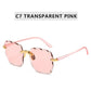 Women's Summer Red Rimless Sunglasses