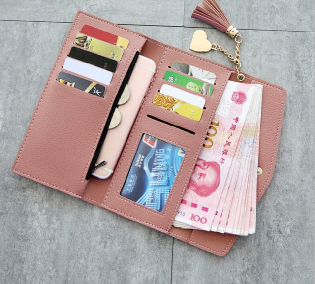 Women Wallets Phone Clutch Bag Purses Long Wallets For Girl Ladies Money Coin Pocket Card Holder Tassel Wallets 2021 New.