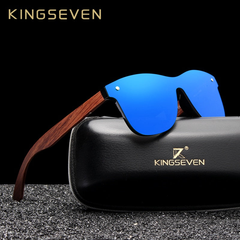 Men's KINGSEVEN Natural Wooden Sunglasses