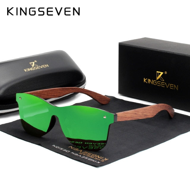 Men's KINGSEVEN Natural Wooden Sunglasses