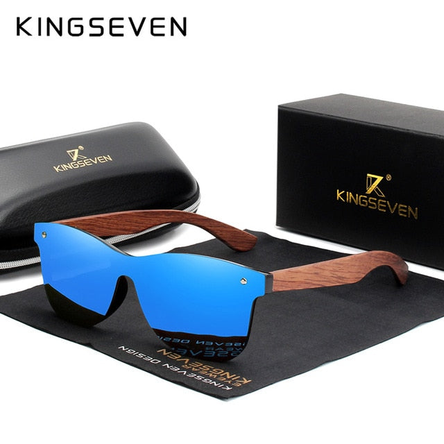 Men's KINGSEVEN Natural Wooden Sunglasses