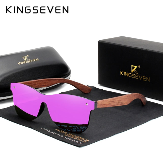 Men's KINGSEVEN Natural Wooden Sunglasses