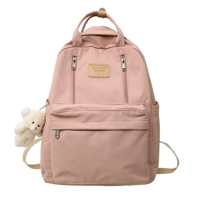 JULYCCINO  Multifunction Double Zipper Women Backpack Teenager Girls Laptop Backpack Student Shoulder Bag Korean Style Schoolbag.