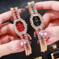 New Ladies watch bracelet square watch full diamond ladies watch fashion casual starry sky watch