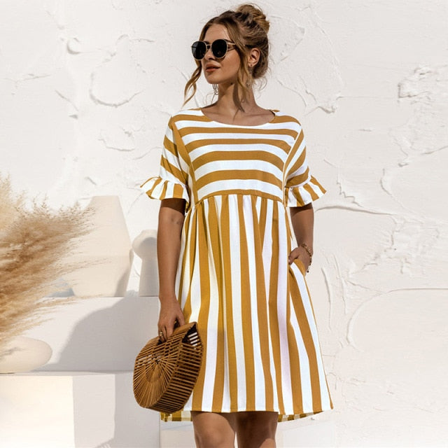 Women's Striped Print Dress