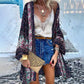 Summer Open Front Bohemian Floral Printed blouse