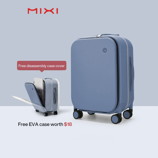 Mixi 2021 New Patent Design Aluminum Frame Suitcase Carry On Rolling Luggage Beautiful Boarding Cabin 18 20 24 Inch M9260.