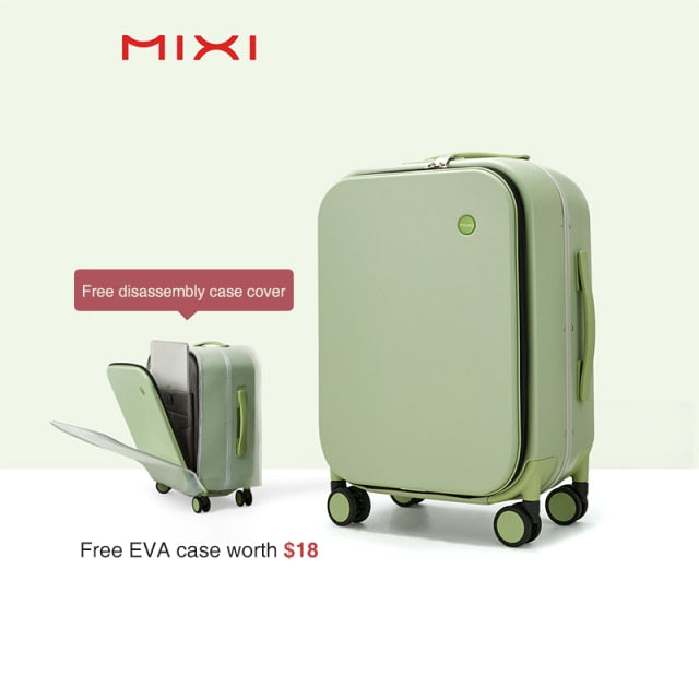 Mixi 2021 New Patent Design Aluminum Frame Suitcase Carry On Rolling Luggage Beautiful Boarding Cabin 18 20 24 Inch M9260.