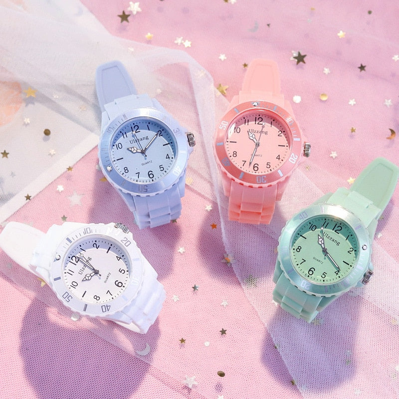 Fashion Silicone Women's Watches Simple Sport Ladies Quartz Wristwatches Ulzzang Brand Fresh Children Clock Gifts Relogio Feminino