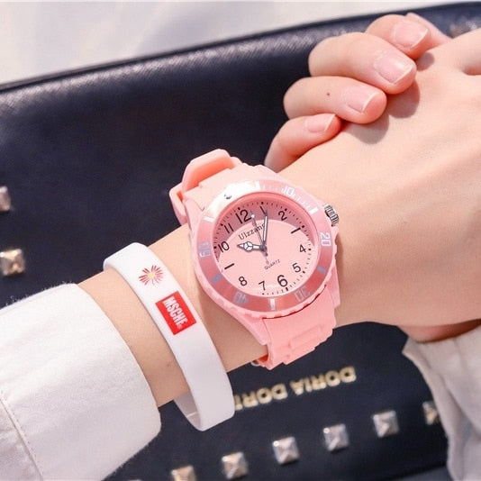 Fashion Silicone Women's Watches Simple Sport Ladies Quartz Wristwatches Ulzzang Brand Fresh Children Clock Gifts Relogio Feminino